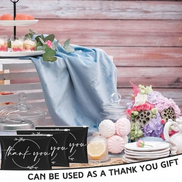 20pcs Thank You Reusable Gift Bags, Black - Picture 4 of 4